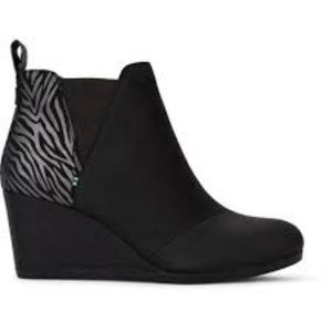 Toms Kelsey Metallic Animal Print Wedge Bootie